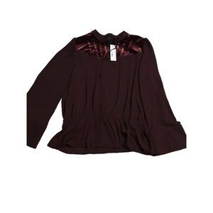 Worthington XL Maroon Berry Blouse NWT